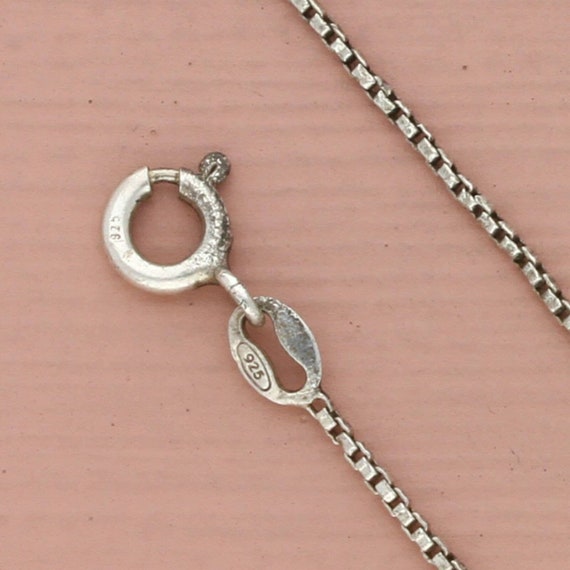 sterling silver 1mm box chain necklace size 19in - image 3