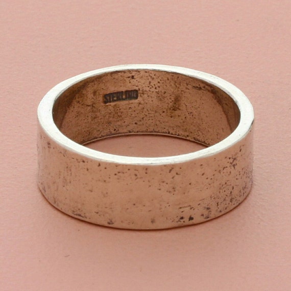 sterling silver 8mm hammered band ring size 6.75 - image 3