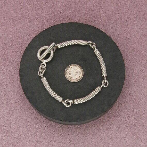 sterling silver twisted cable link toggle bracele… - image 2