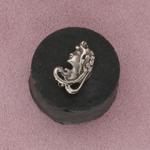sterling silver vintage art nouveau revival goddess brooch