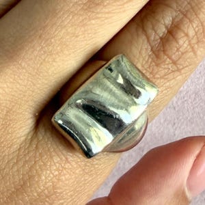 barse sterling silver vintage chunky wavy top ring size 8