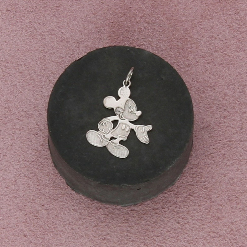 disney sterling silver vintage mickey mouse charm pendant image 1