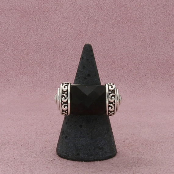 sterling silver chunky faceted purple cz ring size 6.5
