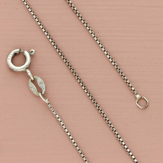 sterling silver 1mm box chain necklace size 18in - image 1