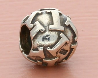 sterling silver letter i initial bead charm