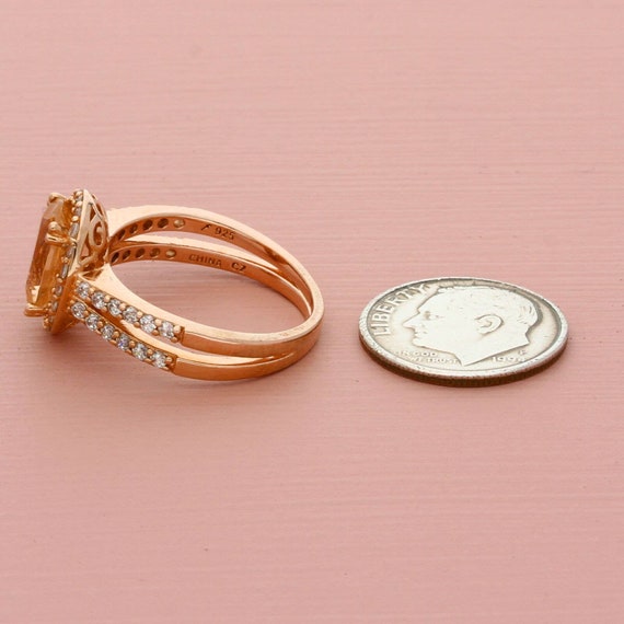 sterling silver rose gold plate diamonique oval-c… - image 2