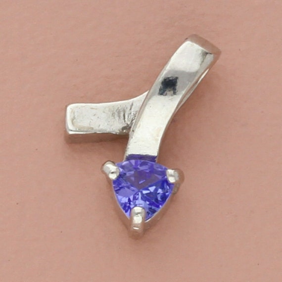sterling silver trillion-cut tanzanite pendant