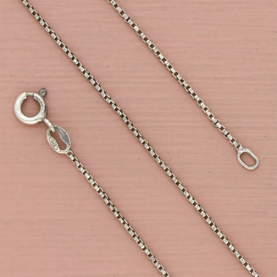 sterling silver 1mm box chain necklace size 19in - image 1