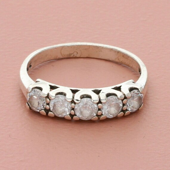sterling silver diamonique round-cut cz ring size… - image 1