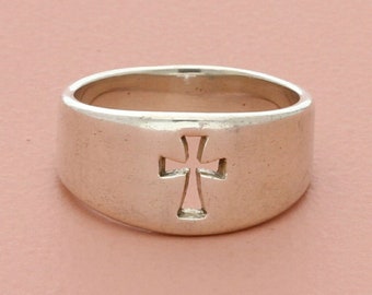 james avery sterling silver narrow crosslet band ring size 4.5