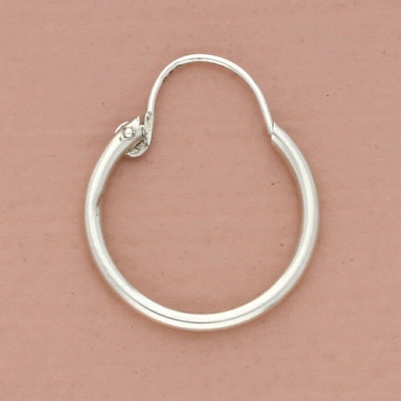 vintage sterling silver dainty hoop dangle single… - image 1