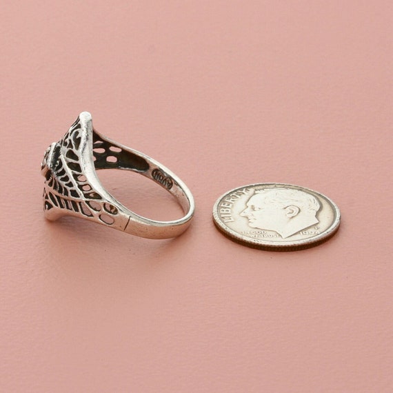 avon sterling silver vintage filigree scroll ring… - image 2