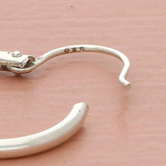 vintage sterling silver dainty hoop dangle single… - image 3