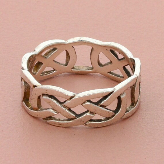 sterling silver 6mm celtic knot band ring size 7 - image 1