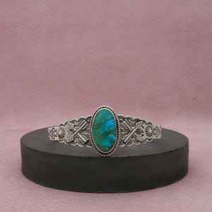 fred harvey era sterling silver vintage turquoise arrows cuff bracelet size 6in