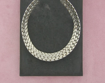 Collar vintage de plata de ley con diseño intrecciato de Taxco, México, talla 14 pulgadas