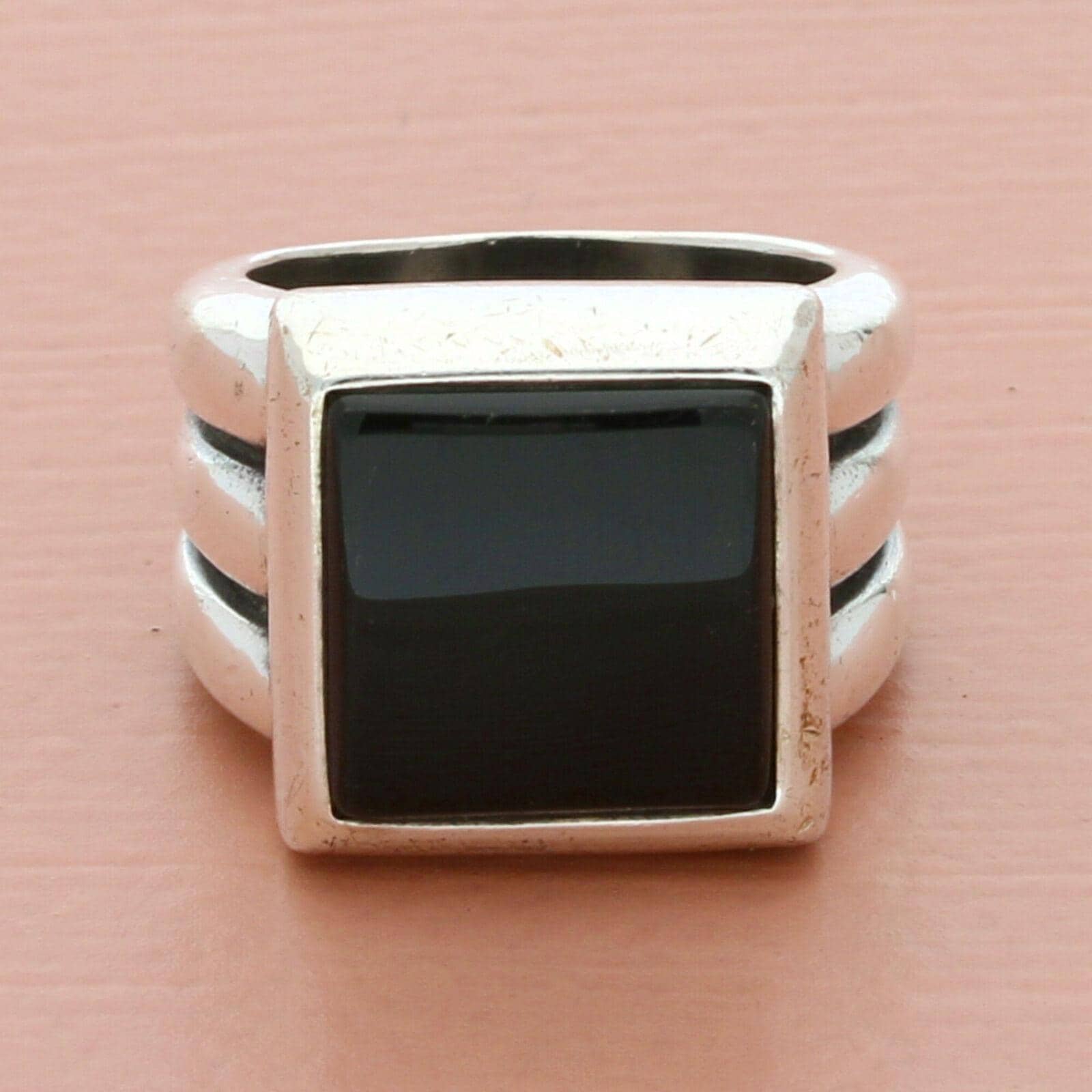 James avery Sterling Silver Chunky Black onyx Square Ring