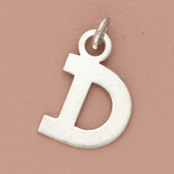 sterling silver letter d initial charm pendant
