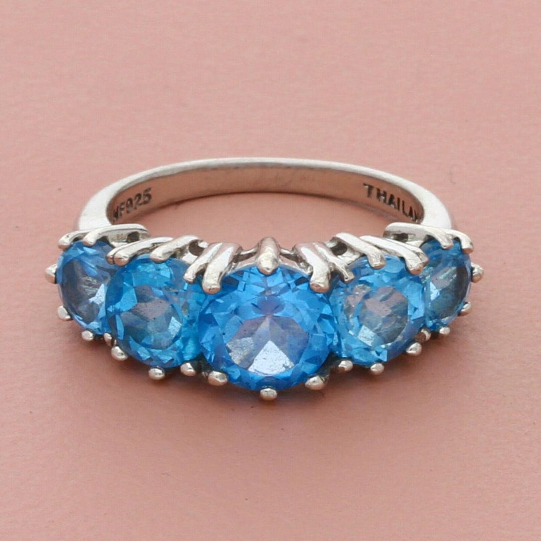 Men Jtv Topaz Rings Jtv Sterling Silver Round-cut Blue Topaz Ring