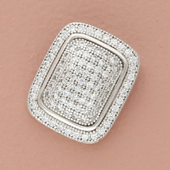 sterling silver pave cz drop pendant