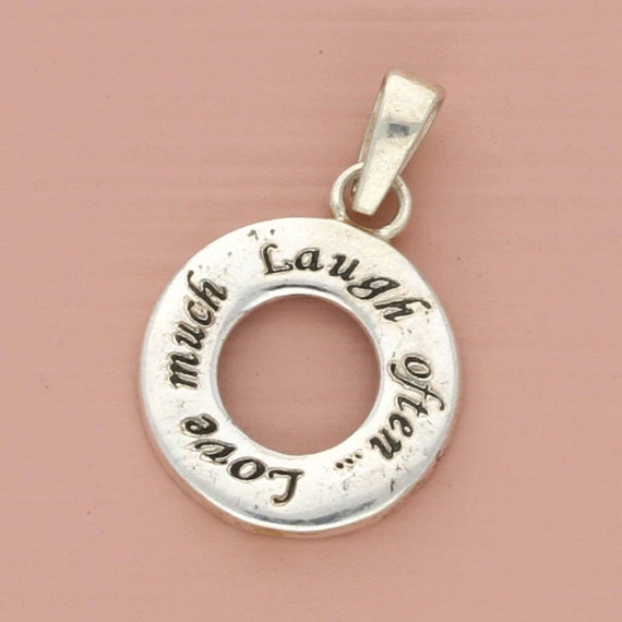 sterling silver love much laugh often pendant - image 1