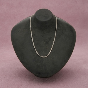 sterling silver 1mm curb chain necklace size 18in