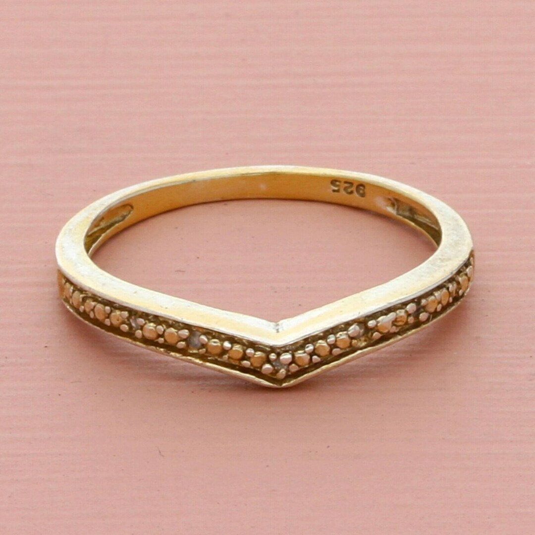 V3 Jewelry Natural Green Diamond Sterling Silver Stackable Band Ring