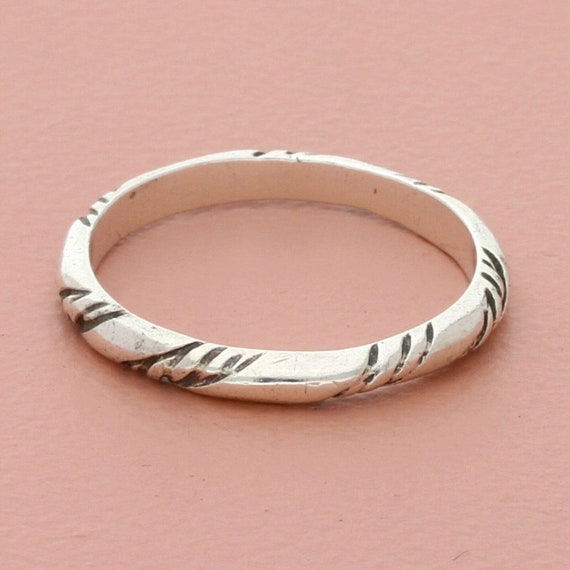 sterling silver 3mm braided stack band ring size 8 - image 1