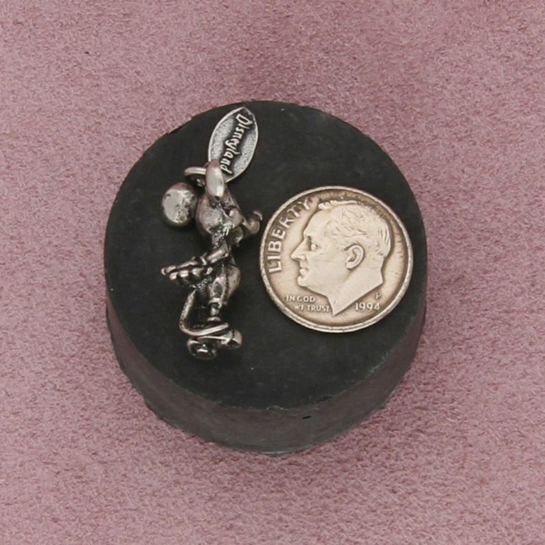 disney sterling silver vintage 3d disneyland mickey mouse charm pendant image 3