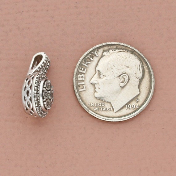 zales sterling silver micro pave diamond pendant Gem