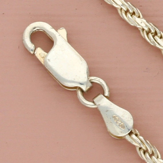 sterling silver 2mm rope chain necklace size 24in - image 3