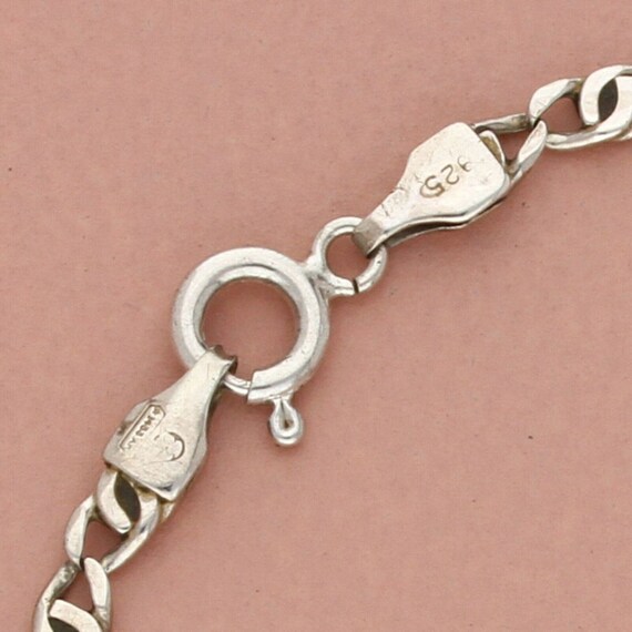 sterling silver mens 3mm scroll link chain bracel… - image 3