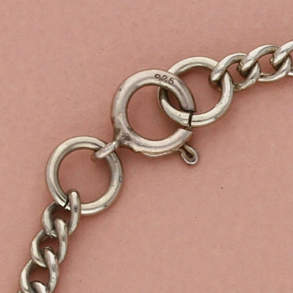 sterling silver 3mm curb charm chain bracelet siz… - image 3