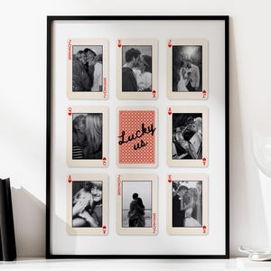 Personalized Playing Card Photo Collage, Anniversary Gift DIY Canva Template Digital Download image 1