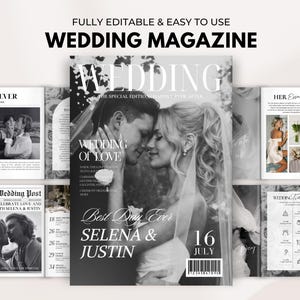 Wedding Magazine Template, Editable Canva Program (A4 & US Letter, Digital Download)