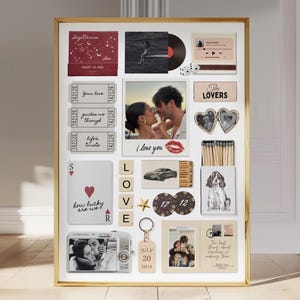 Plantilla de póster de caja de cerillas editable, impresión artística personalizada, regalo para novio, cumpleaños, San Valentín, aniversario, regalo para él y ella, lienzo DIY