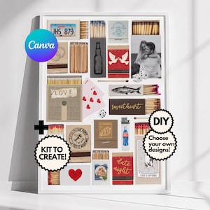 Blank Matchbook Template, Custom Photo Print, Valentines Printable, Custom Picture Gift, Printable Wall Art, DIY Matchbook, Edit On Canva