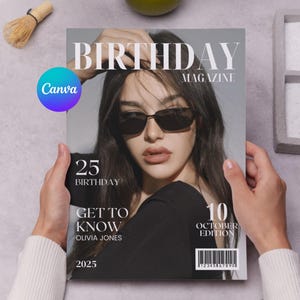 Birthday Magazine Template For Best Friend Personalized Magazine Cover Bestie Gift Sister Gift Idea Custom Photo Gift Idea Canva Editable