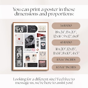 Matchbook Poster Template Custom Matchbox Art 1st Anniversary Gift for Boyfriend Printable Gifts for Him and Her Collage Wall Prints image 4
