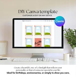 Personalized Playing Card Photo Collage, Anniversary Gift DIY Canva Template Digital Download image 6