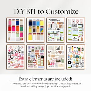 Matchbook Poster Template DIY Canva Custom Matchbox Art First Anniversary Gift for Boyfriend or Girlfriend Birthday Wall Art Couple Gifts image 3