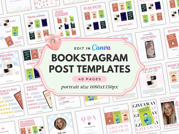 Bookstagram Template, Canva Template, Instagram Template, Book Marketing, Author Instagram, Book Review Template, Literary Social Media Post