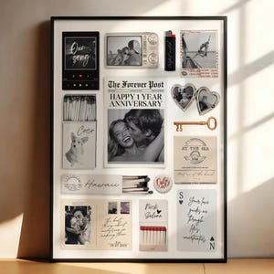 Benutzerdefinierte Streichholzschachtel Kunst Vorlage DIY Canva Streichholzbrief Poster Erster Jahrestag Geschenk für Freund oder Freundin Geburtstags-Wand-Kunst-Druck