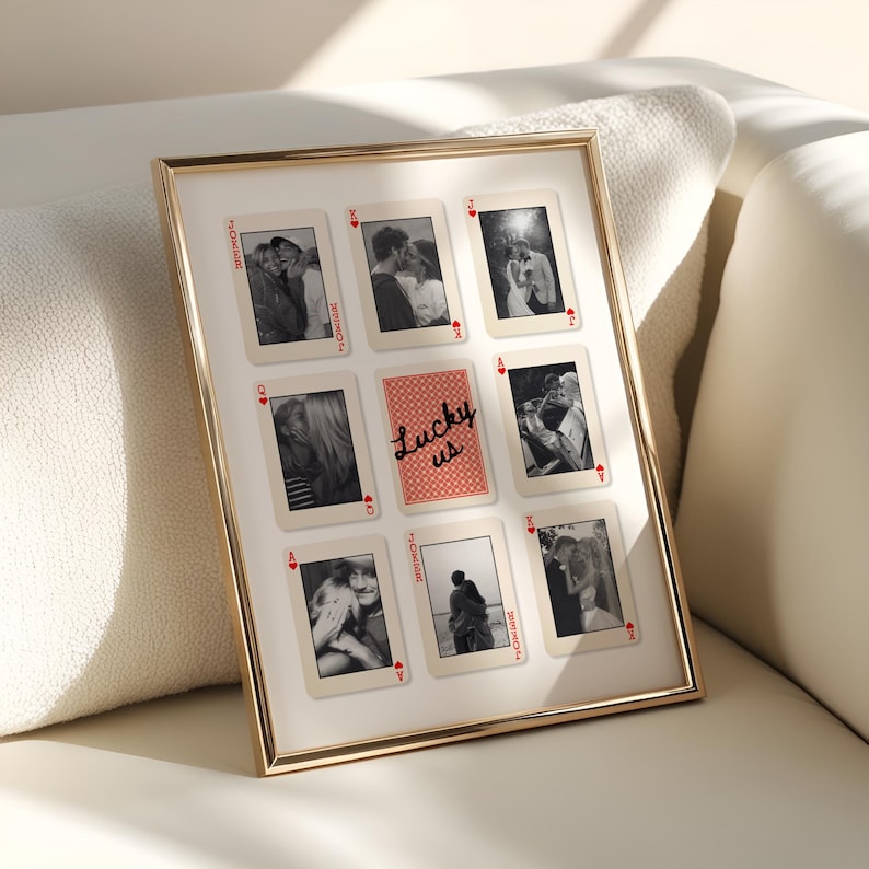 Personalized Playing Card Photo Collage, Anniversary Gift DIY Canva Template Digital Download image 8