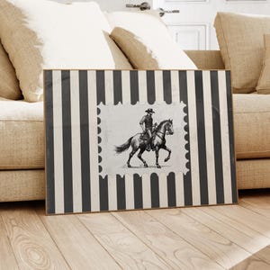 Vintage Striped Rodeo Print: Rustic Cowboy Wall Art (Digital Download)