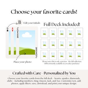Personalized Playing Card Photo Collage, Anniversary Gift DIY Canva Template Digital Download image 5