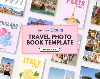 Travel Photobook Template, Custom Travelbook, Photo Album, Travel Photo Album, Travel Memory Book, Coffee Table Book, Ebook Template Canva