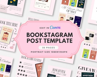 Bookstagram Template, Canva Template, Instagram Template, Book Marketing, Author Instagram, Book Review Template, Literary Social Media Post