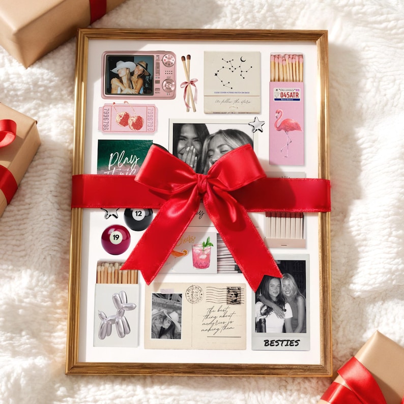 Bestie Gift Matchbox Template Editable Matchbook Art Print DIY Canva Bridal Shower Gift Personalised Best Friend Birthday Picture Collage image 6