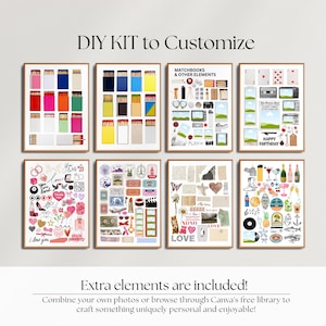 Custom Matchbox Template DIY Canva Blank Matchbook Poster 1st Anniversary Gift Boyfriend Girlfriend Birthday Gift Retro Wall Art Collage image 3